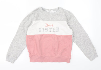 H&M Girls Pink   Pullover Jumper Size 9-10 Years