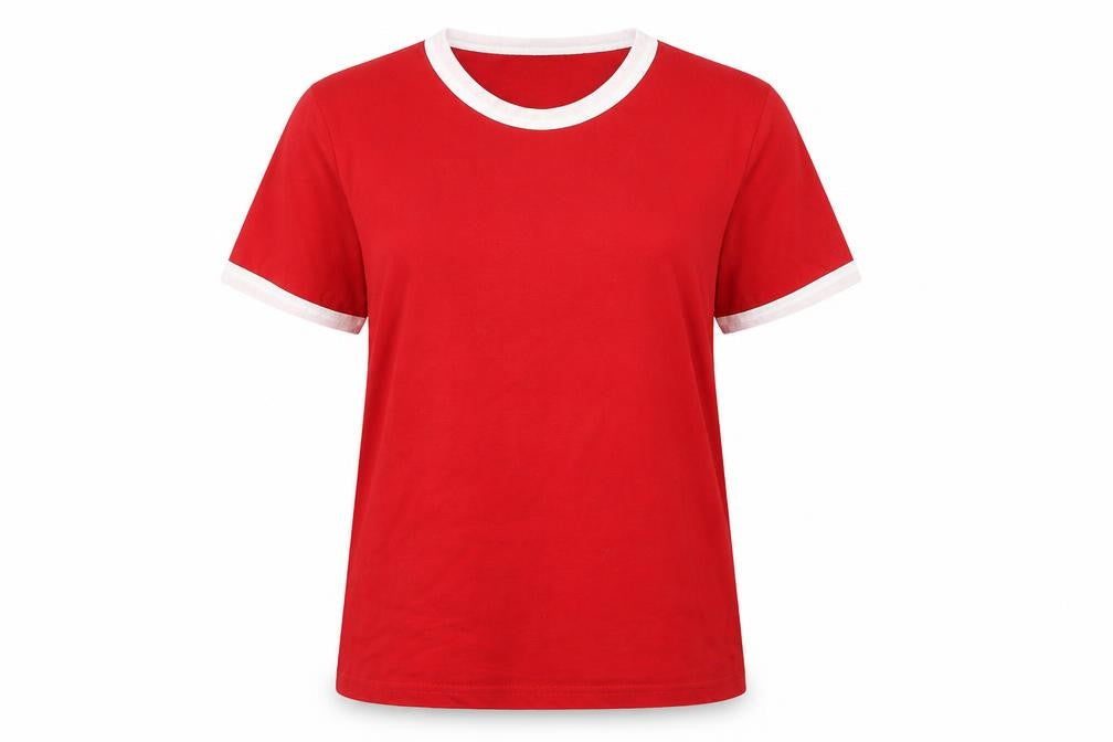 Womens UK Size 6 Boohoo Red Basic T-Shirt