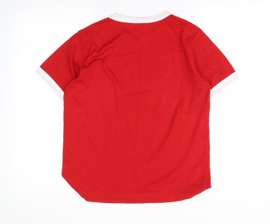 Boohoo Womens Red   Basic T-Shirt Size 6