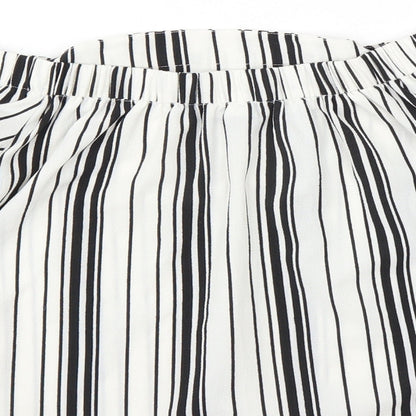 Missguided Womens White Striped  Basic Blouse Size 10  - CROPPED