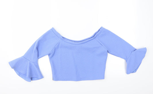 Womens UK Size 14 Kiah Blue Basic Blouse