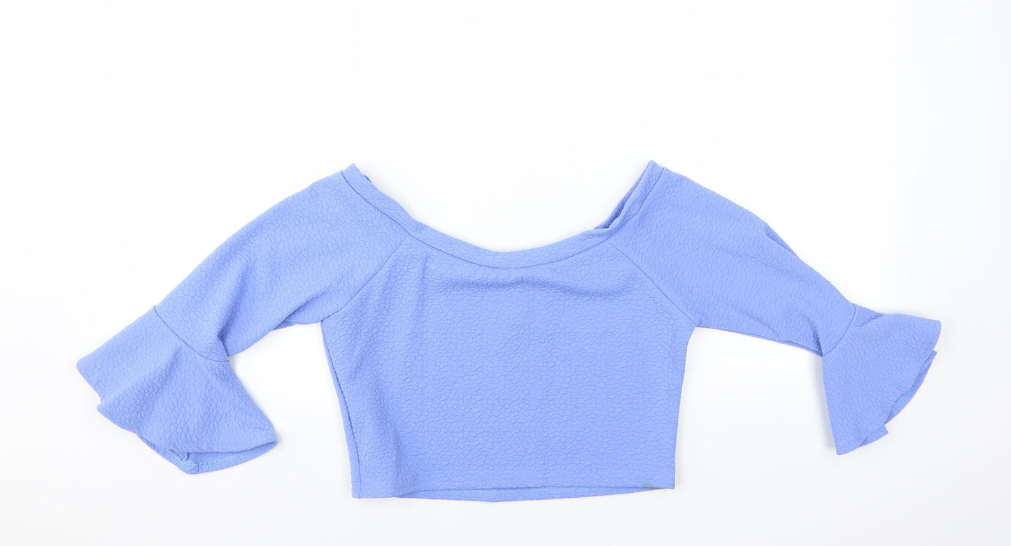 Womens UK Size 14 Kiah Blue Basic Blouse