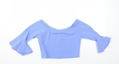 Womens UK Size 14 Kiah Blue Basic Blouse