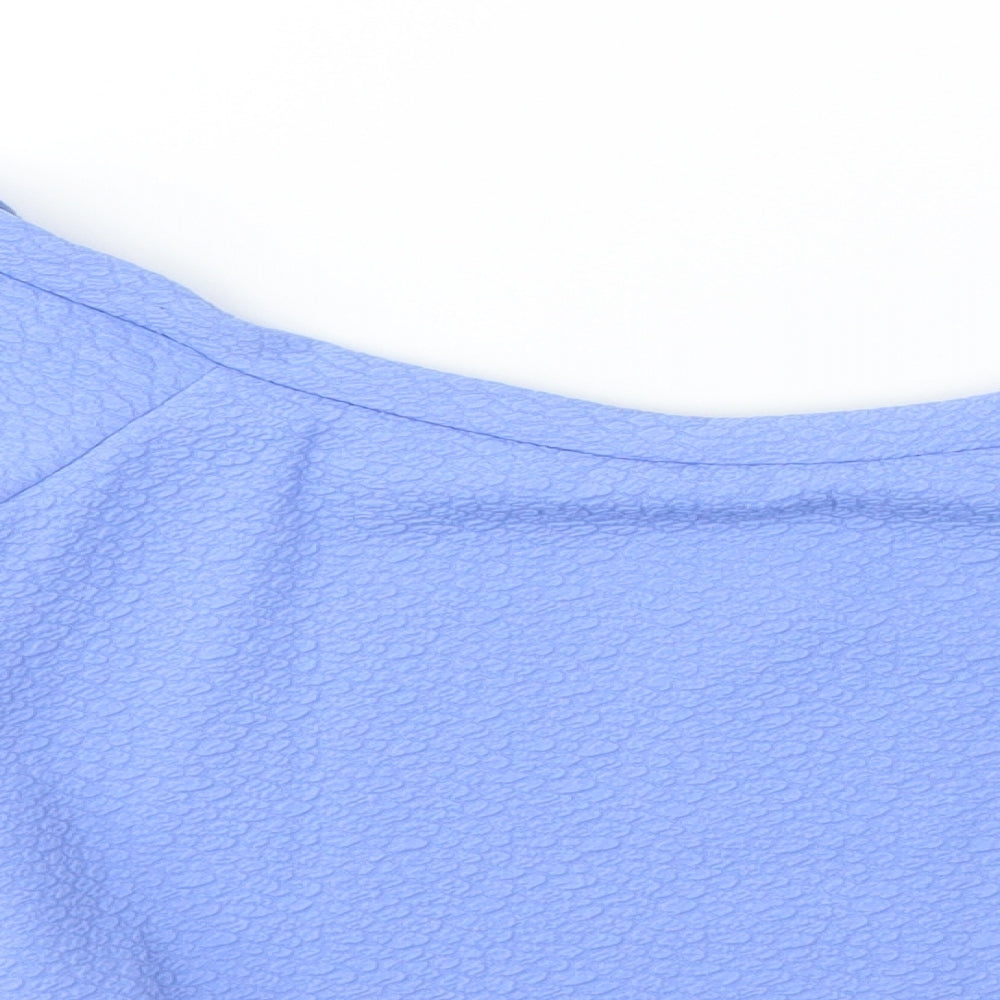 Womens UK Size 14 Kiah Blue Basic Blouse