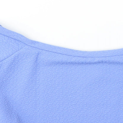 Womens UK Size 14 Kiah Blue Basic Blouse
