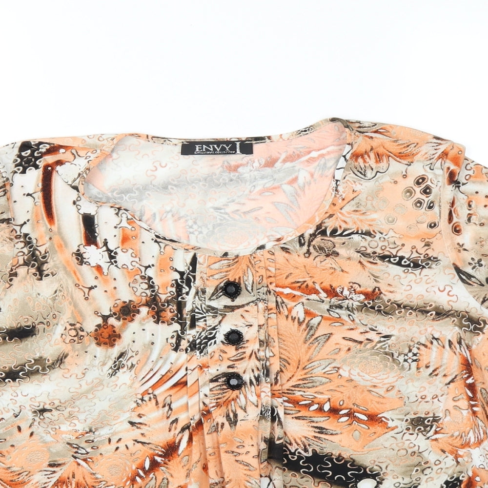 Womens UK Size  Envy Orange Basic Blouse