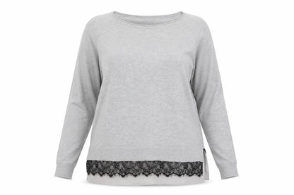 Front view of Matalan women’s grey jumper, size UK 18