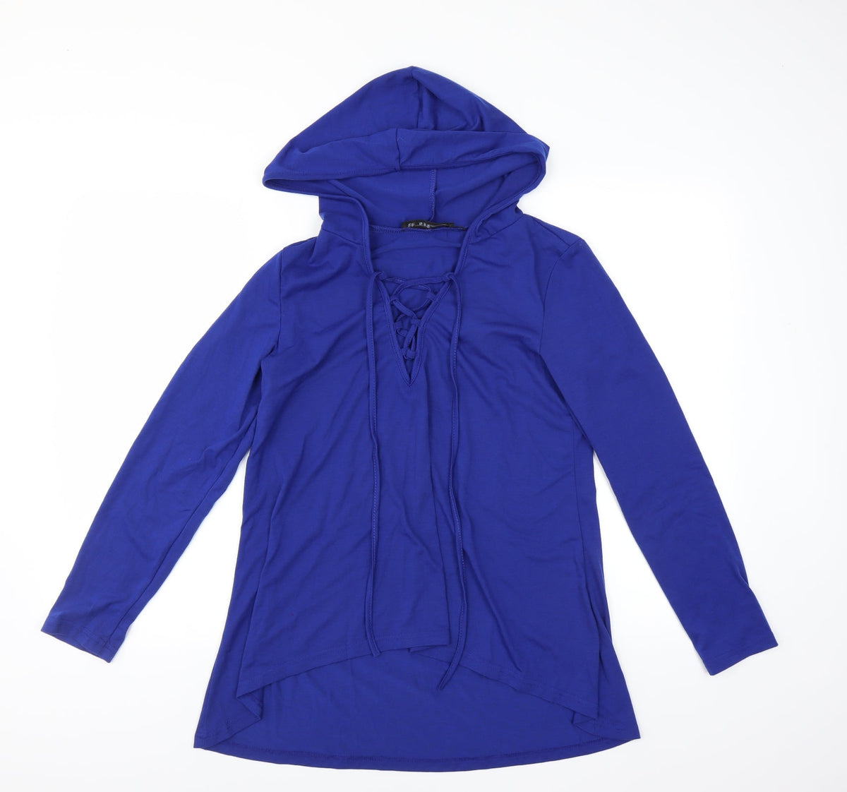 Additional front view of Zanzea women’s blue pullover hoodie, size S