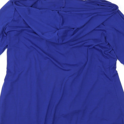 Brand and care label for Zanzea women’s blue pullover hoodie, size S