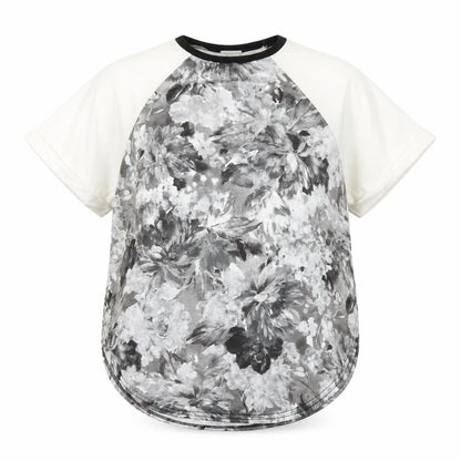 River Island Womens Grey Floral  Basic Blouse Size 10  - open sides