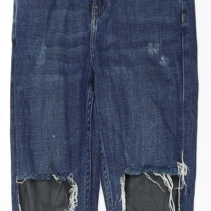 Topshop Womens Blue   Skinny Jeans Size 25 in L32 in - DISTRESSED