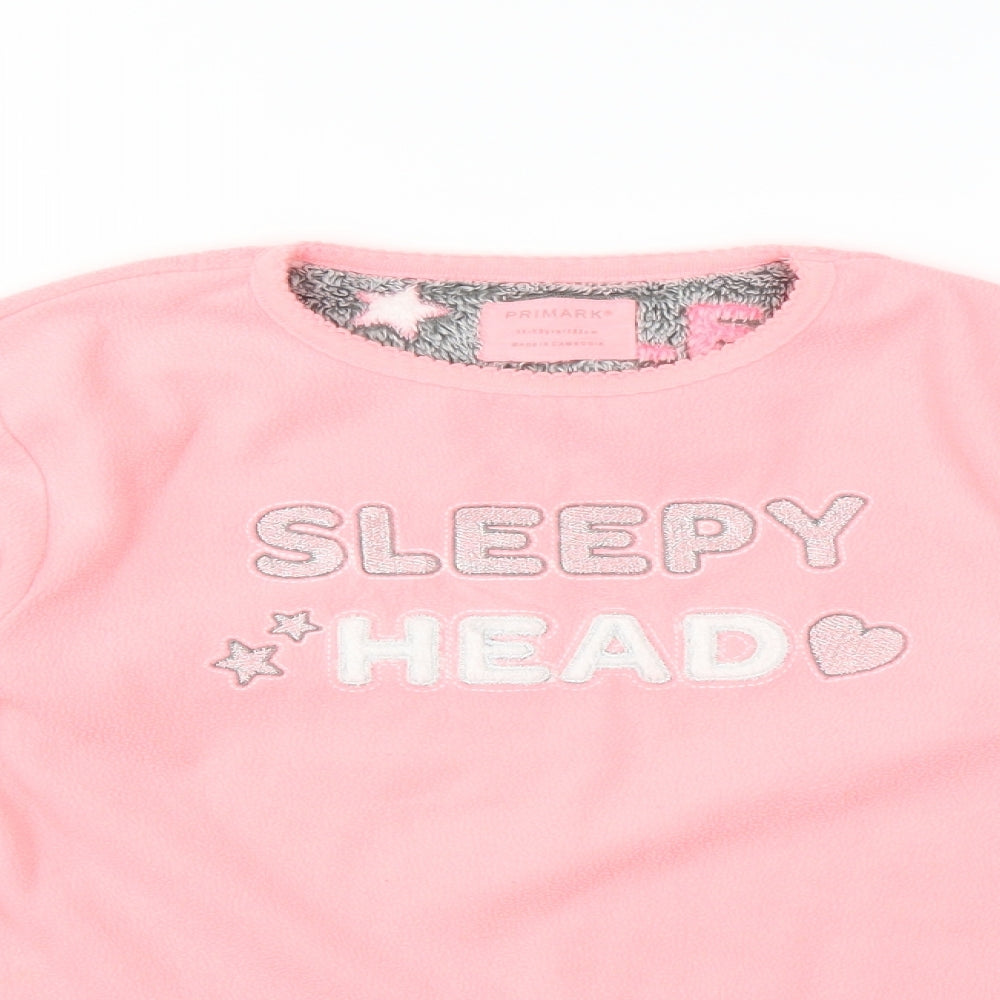 Primark Girls Pink Solid  Top Pyjama Top Size 11-12 Years  - sleepy head
