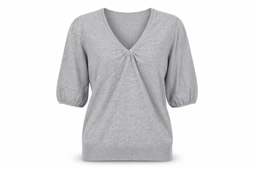 Front view of Matalan women’s grey jumper, size UK 12