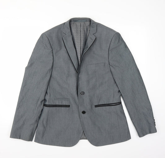 Mens UK Size 38 Burton Regular Grey Suit Jacket