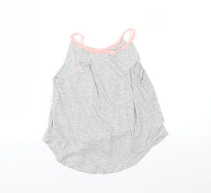 H&M Girls Grey   Basic T-Shirt Size 10-11 Years  - beach days