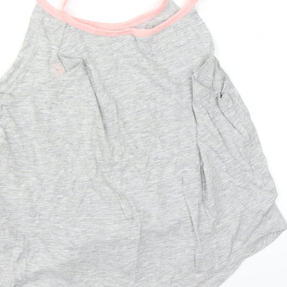 H&M Girls Grey   Basic T-Shirt Size 10-11 Years  - beach days