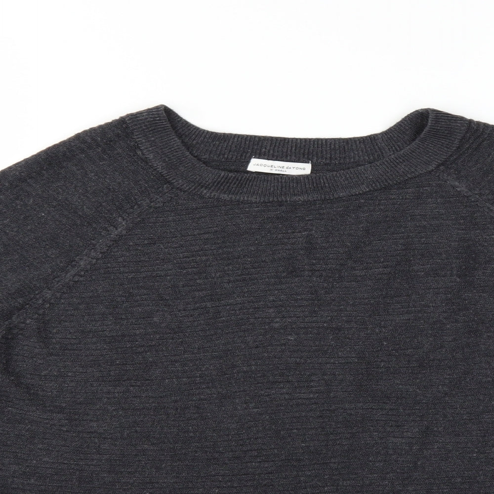 Close-up detail of Jaqueline deYong women’s grey jumper, size XS