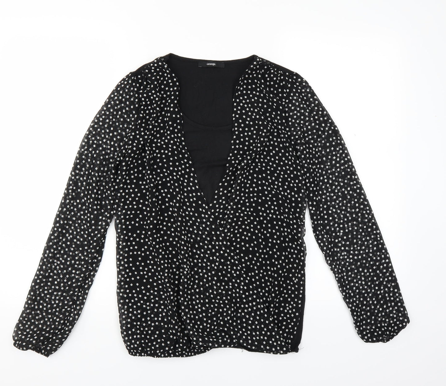 Womens UK Size 8 George Black Basic Blouse