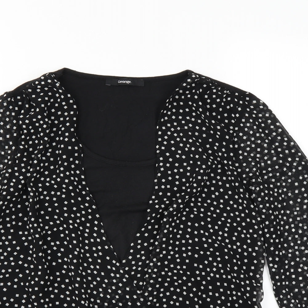 Womens UK Size 8 George Black Basic Blouse