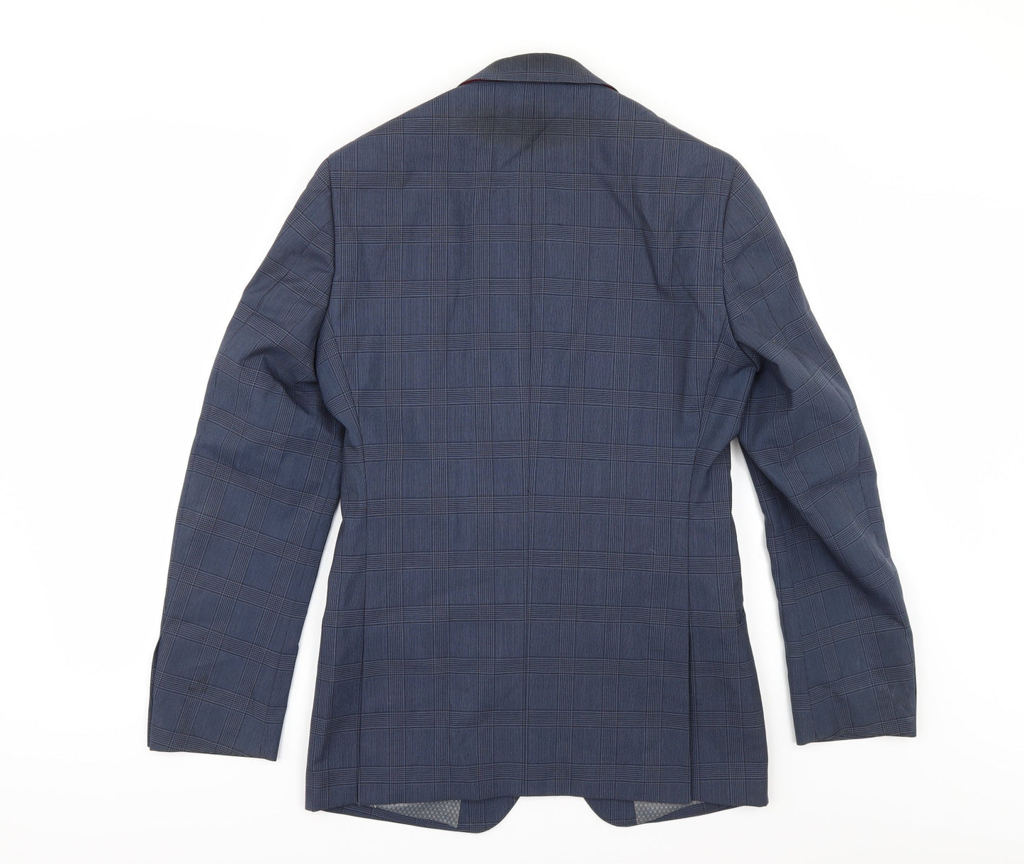 The Spitalfieldss Clothing Co Mens Blue Check  Jacket Suit Size 36