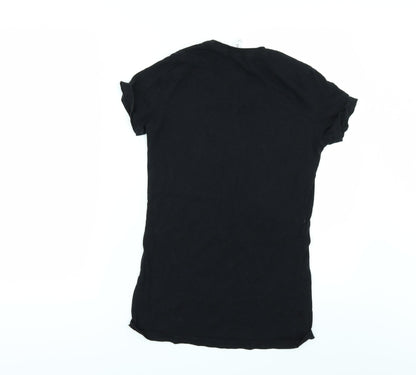 Womens UK Size S Bella Black Basic T-Shirt
