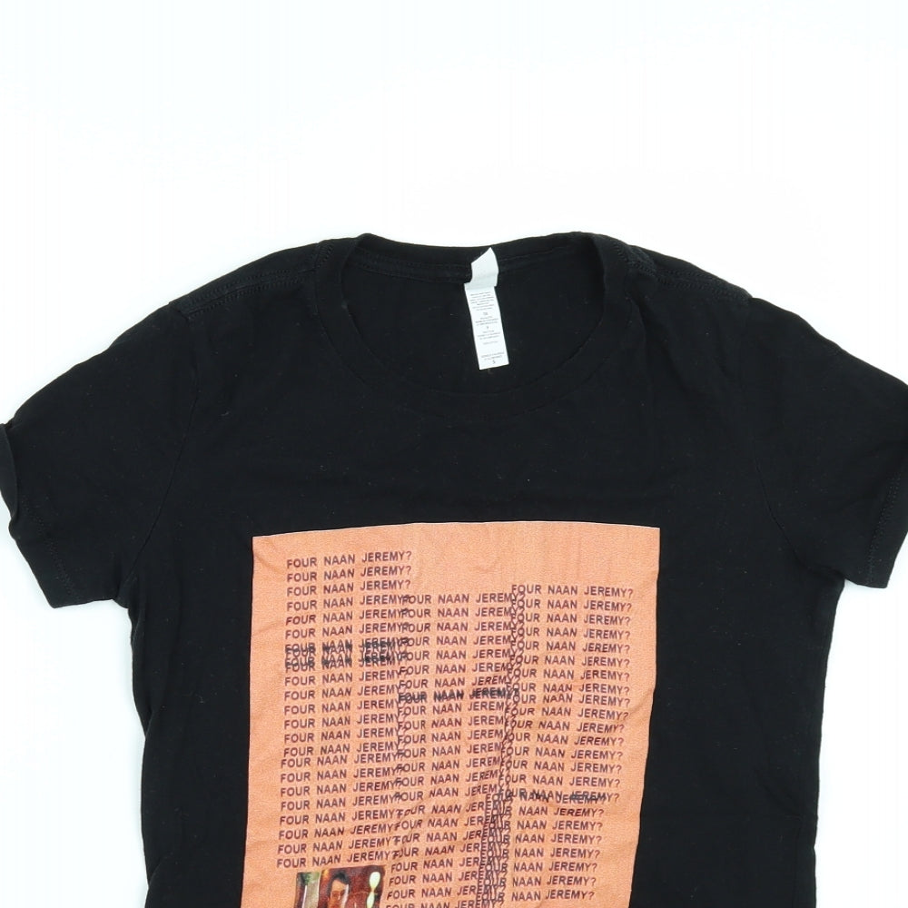 Womens UK Size S Bella Black Basic T-Shirt