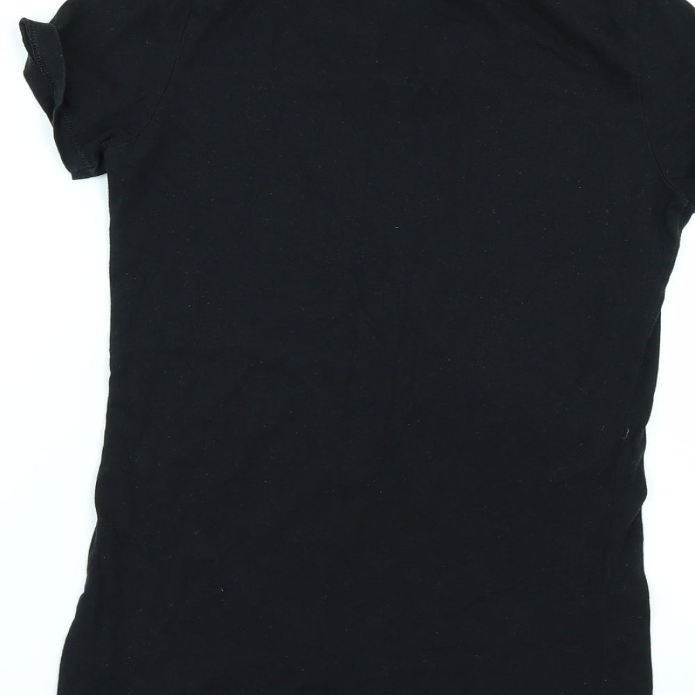 Womens UK Size S Bella Black Basic T-Shirt