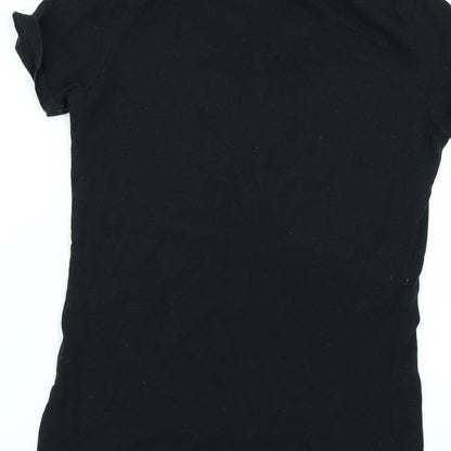 Womens UK Size S Bella Black Basic T-Shirt