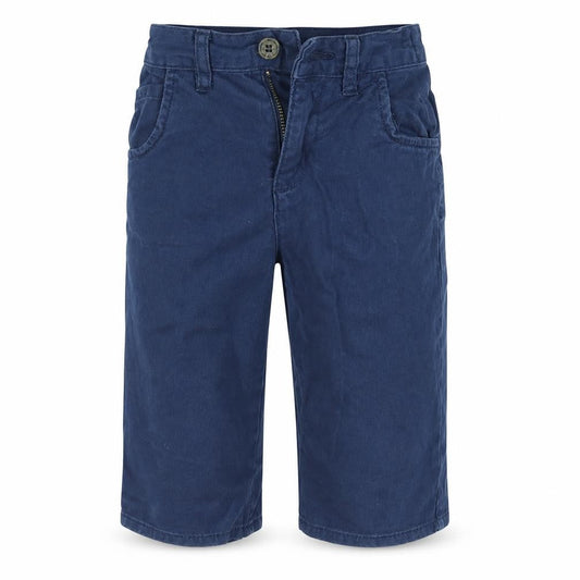 Front view of Nutmeg boys’ blue chino shorts, size 5-6, years