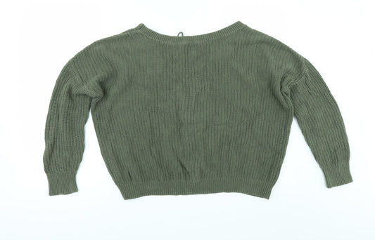 Apricot` Womens Green   Pullover Jumper Size 12  - Lace up back
