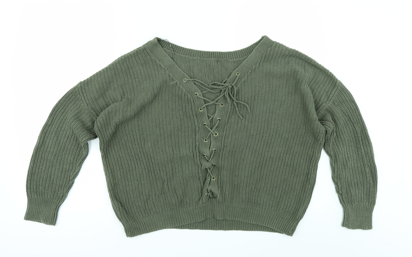 Apricot` Womens Green   Pullover Jumper Size 12  - Lace up back