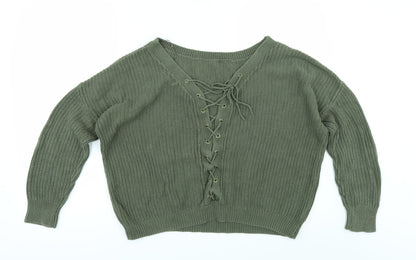 Apricot` Womens Green   Pullover Jumper Size 12  - Lace up back