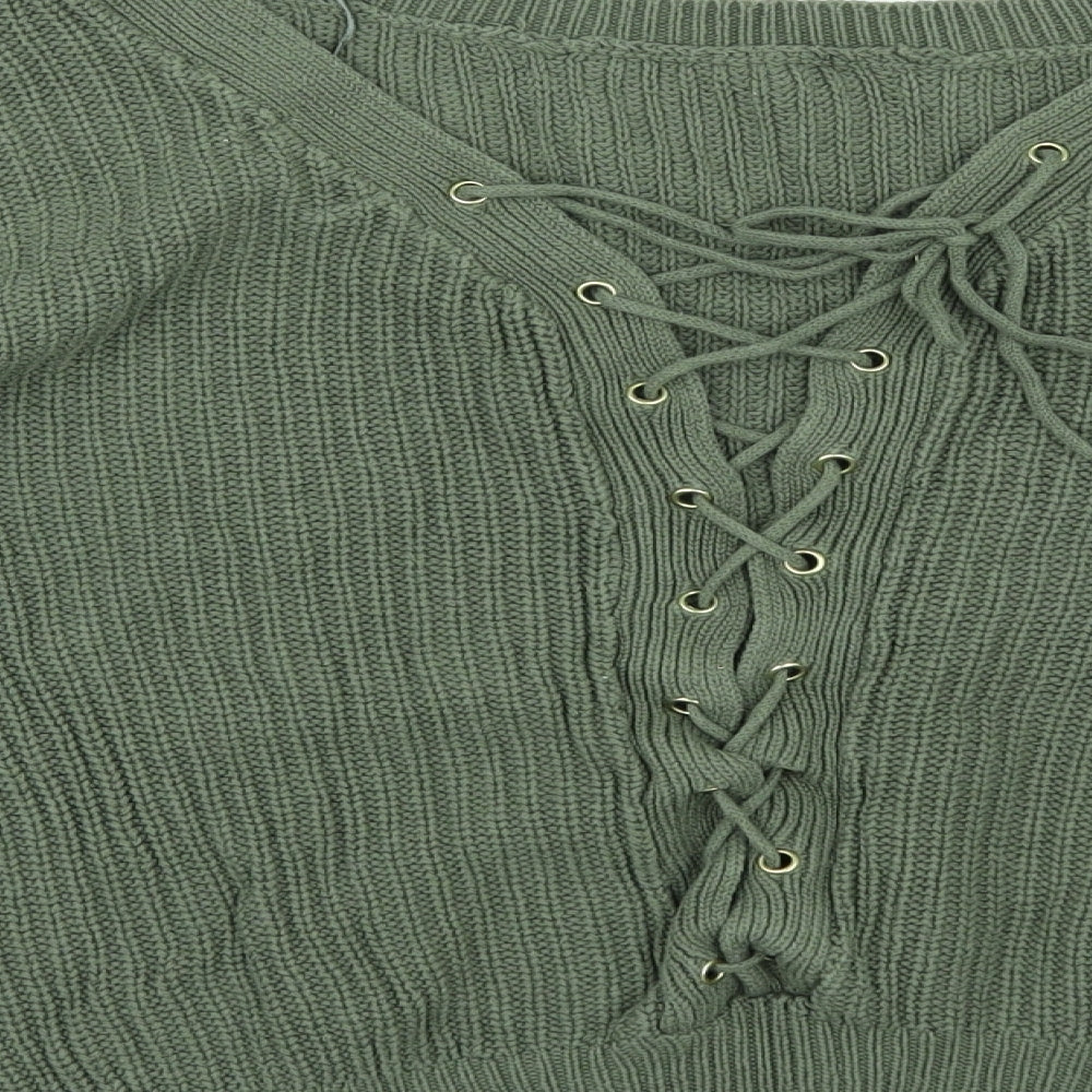 Apricot` Womens Green   Pullover Jumper Size 12  - Lace up back