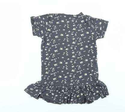 La Redoute Girls Grey Geometric  T-Shirt Dress  Size 10 Years