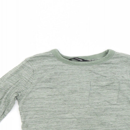 Close-up detail of George boys’ green pullover sweatshirt, size 2-3, years