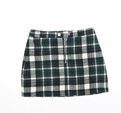 George Womens Green Check Fleece Maxi Skirt Size M