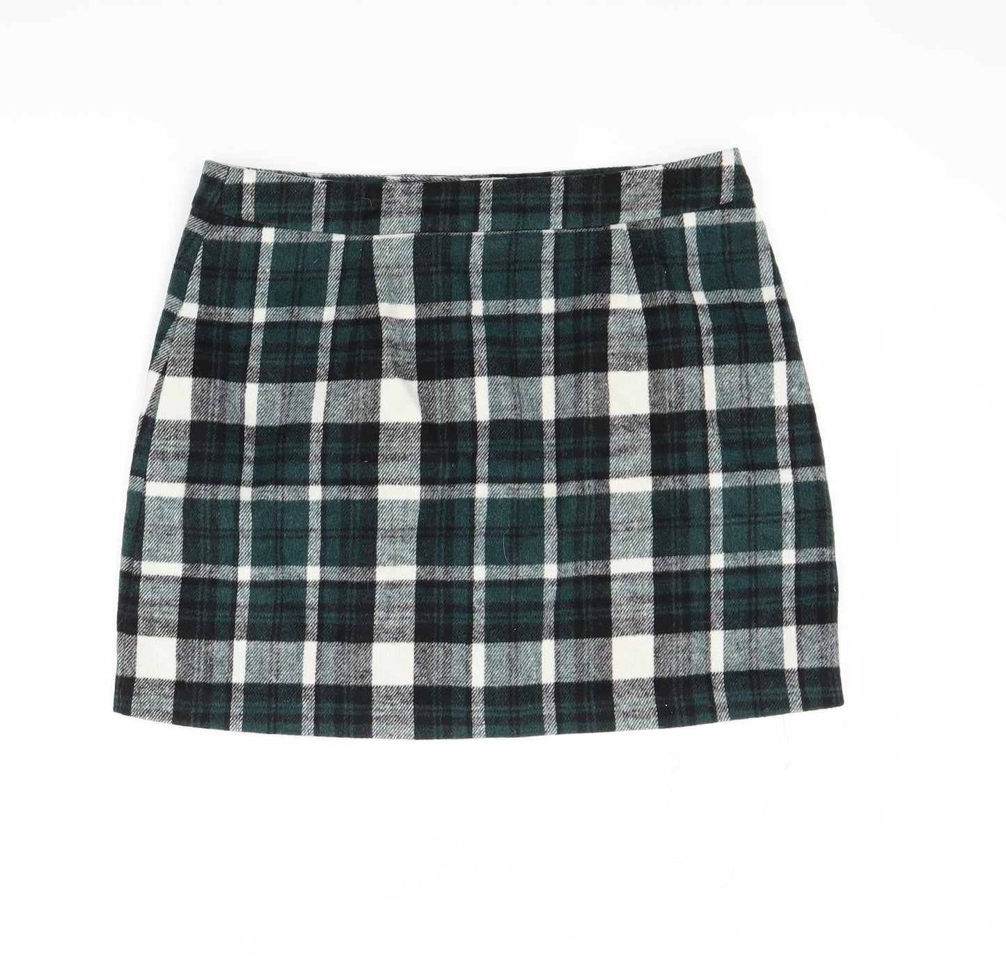 George Womens Green Check Fleece Maxi Skirt Size M