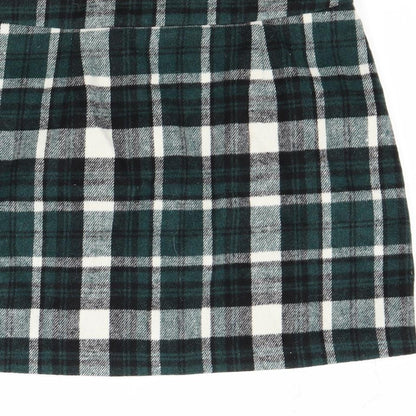 George Womens Green Check Fleece Maxi Skirt Size M