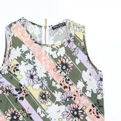 Select Womens Multicoloured Striped Chiffon Basic Blouse Size 10  - Floral