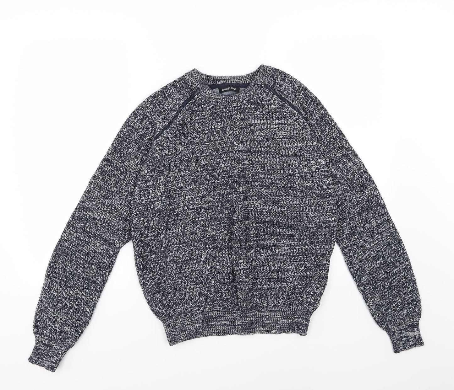 Brave Soul Mens Blue  Knit Pullover Jumper Size M