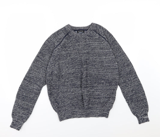 Brave Soul Mens Blue  Knit Pullover Jumper Size M