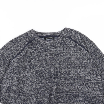Brave Soul Mens Blue  Knit Pullover Jumper Size M