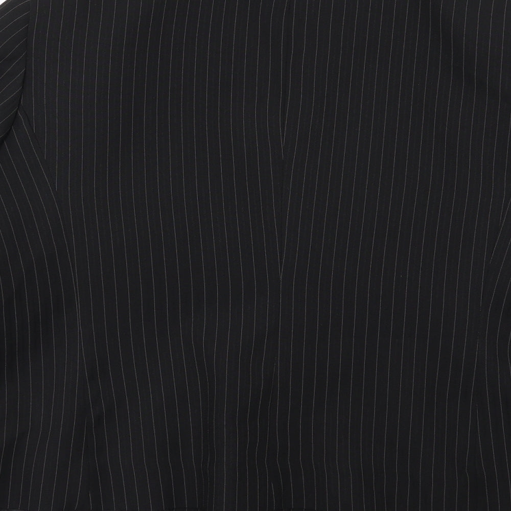 Papaya Womens Black Striped Rayon Jacket Suit Jacket Size 18