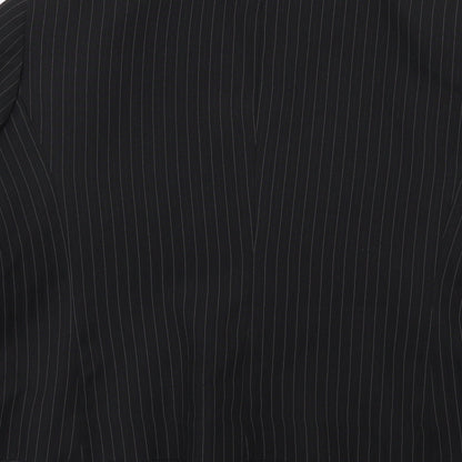 Papaya Womens Black Striped Rayon Jacket Suit Jacket Size 18