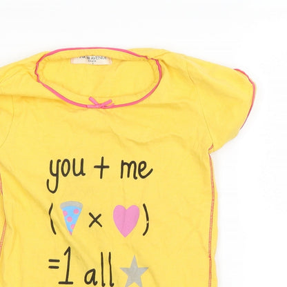 pink avenue  Girls Yellow   Basic T-Shirt Size 6 Years