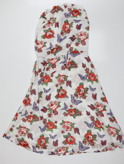 NEXT Womens White Floral  Fit & Flare  Size 8