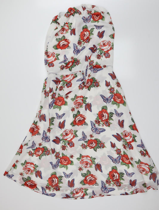 NEXT Womens White Floral  Fit & Flare  Size 8