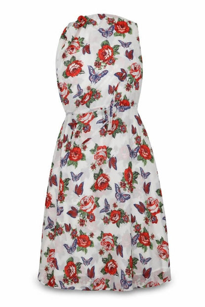 Next Womens White Floral  Fit & Flare  Size 8