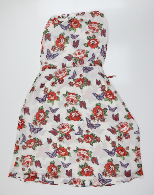 NEXT Womens White Floral  Fit & Flare  Size 8