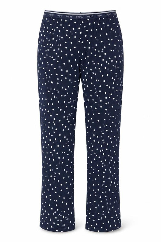 Front view of Next women’s blue polka dot jegging leggings, size XS, 25-inch leg